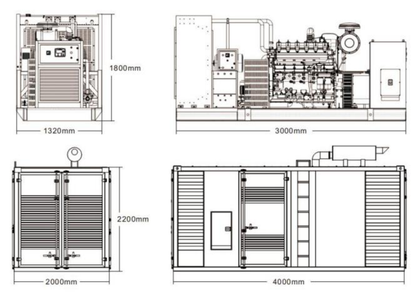 open type corrosion resistant and gas saving wl220 cng series gas generator set-2