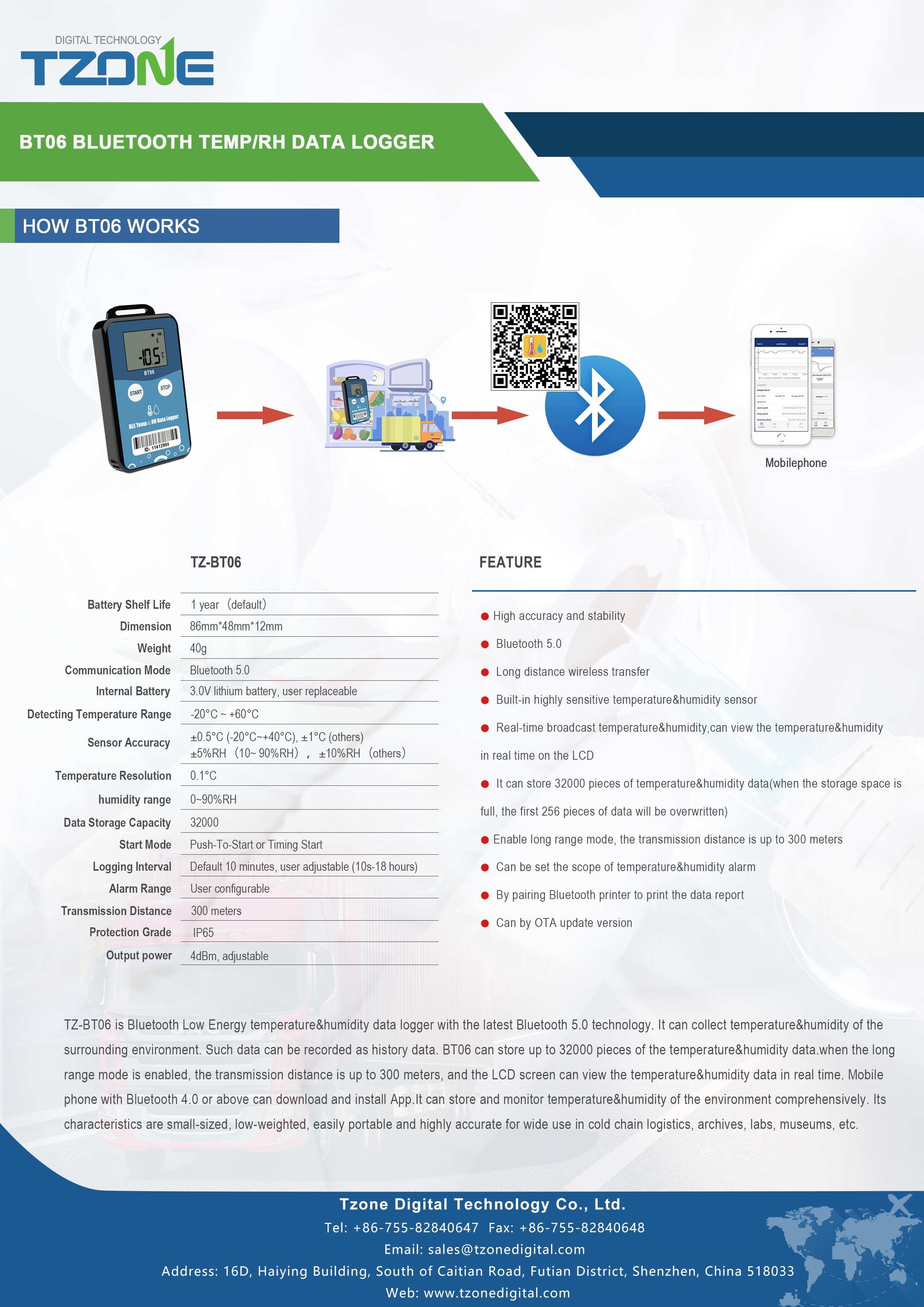 Environment Temperature Monitor Data Logger Humidity Smart Bluetooth Temperature Humidity Data Logger supplier