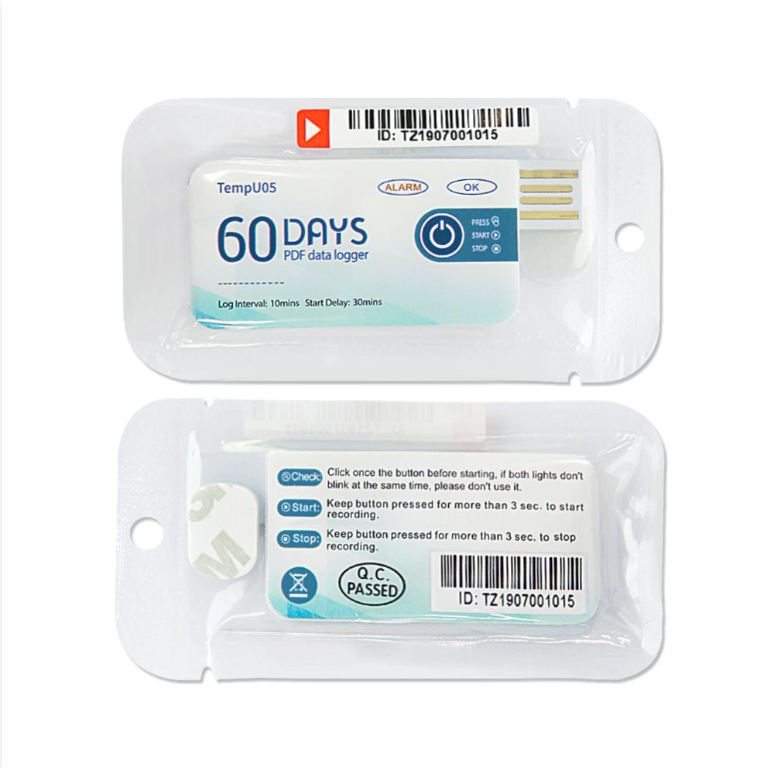 Tzone TempU05 Fruit Logistic Temperature Logger with PDF Report Temperature Recorder 