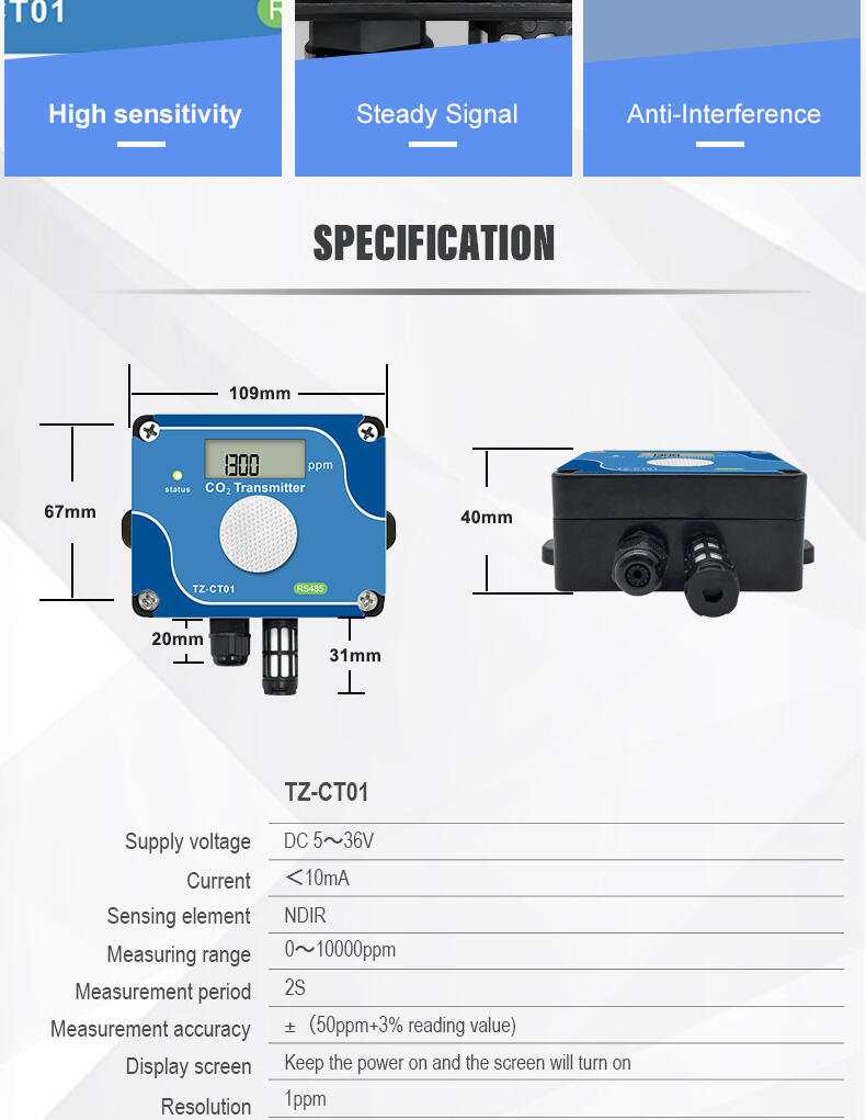 Air Quality Monitor Desktop NDIR Carbon Dioxide Sensor Gas Analyzer CO2 Meter Detector CO2 Monitor supplier