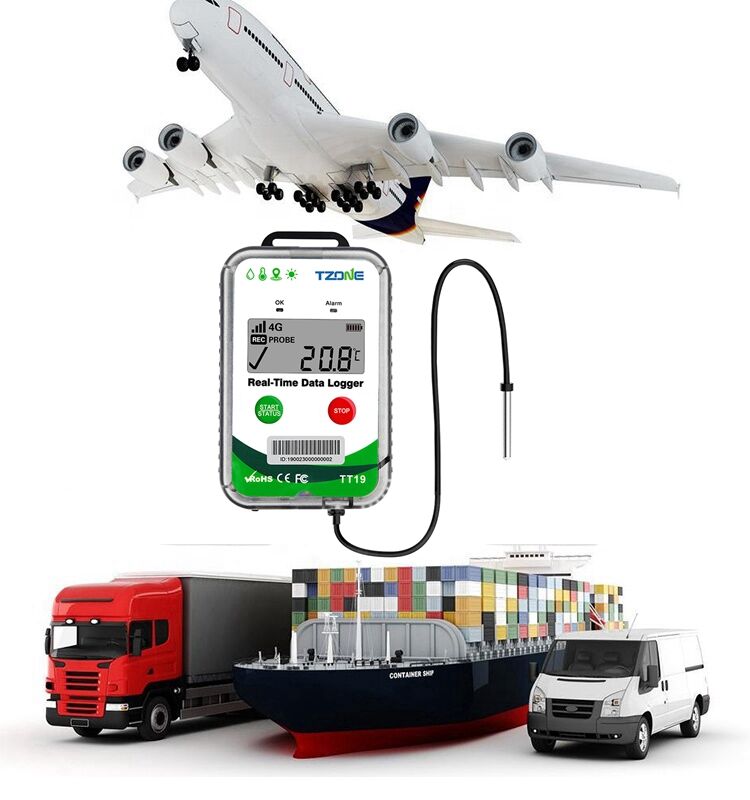 Real-Time WIFI GPS 4G Data Logger Multifunctional Cold Chain Truck Transportation Temperature Humidity Data Logger factory