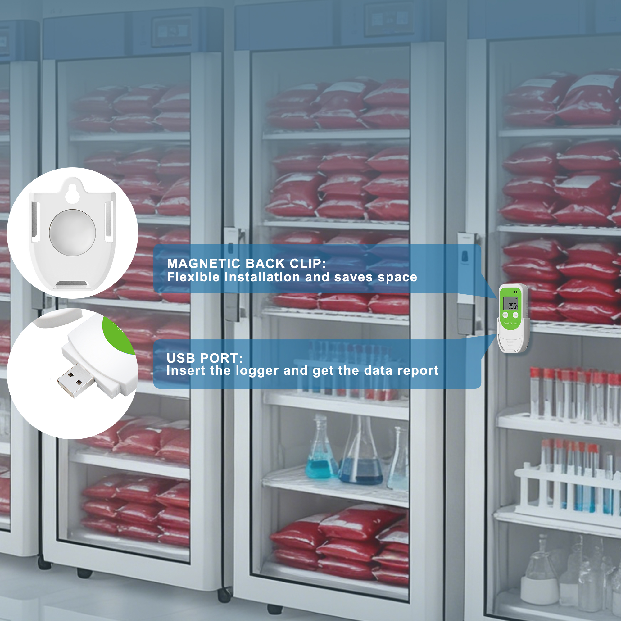 Tzone New Temp U07 Multi Use Temperature Recorder USB Temp Data Logger with PDF/CSV Report