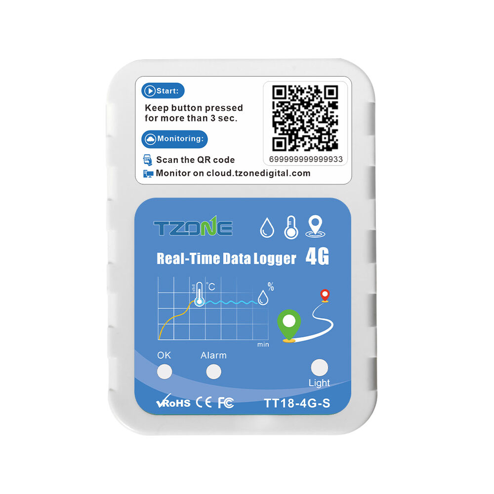 TZONE 4G Real Time Temperature Humidity Data Logger GPS GSM Tracker With Real-time Tracking