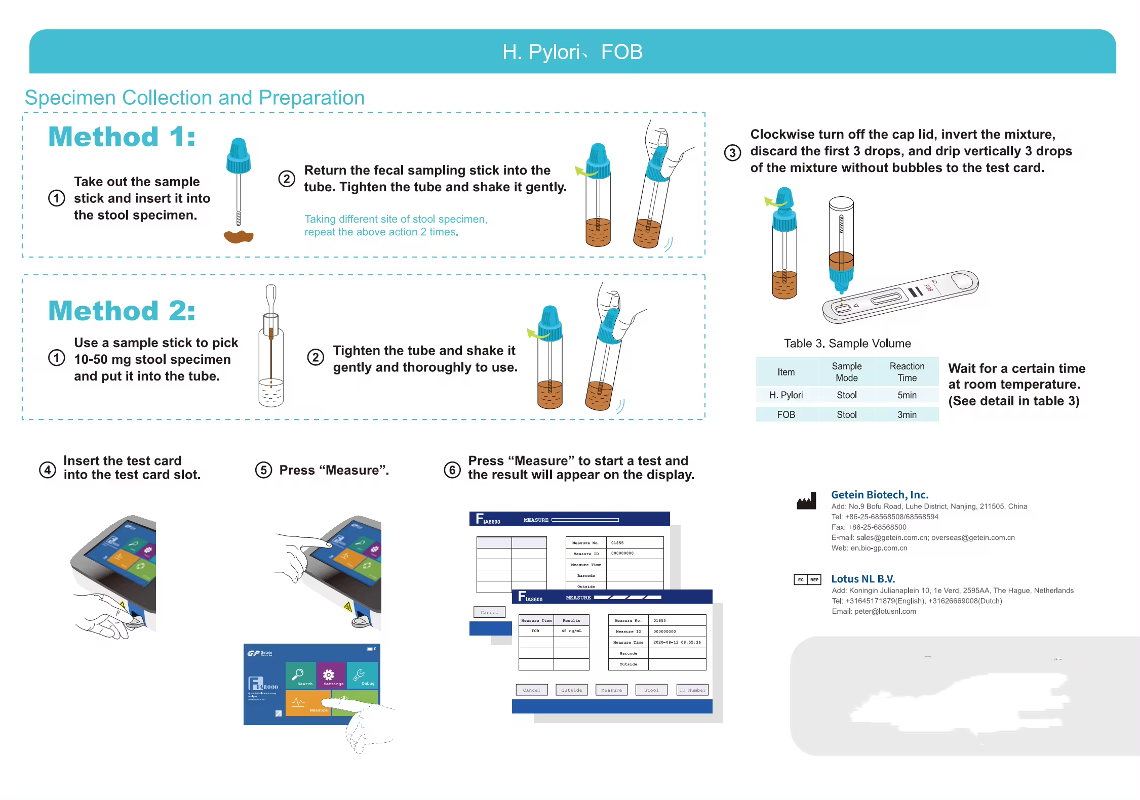 Quantitative Immunoassay Analyzer FIA GP8600 supplier