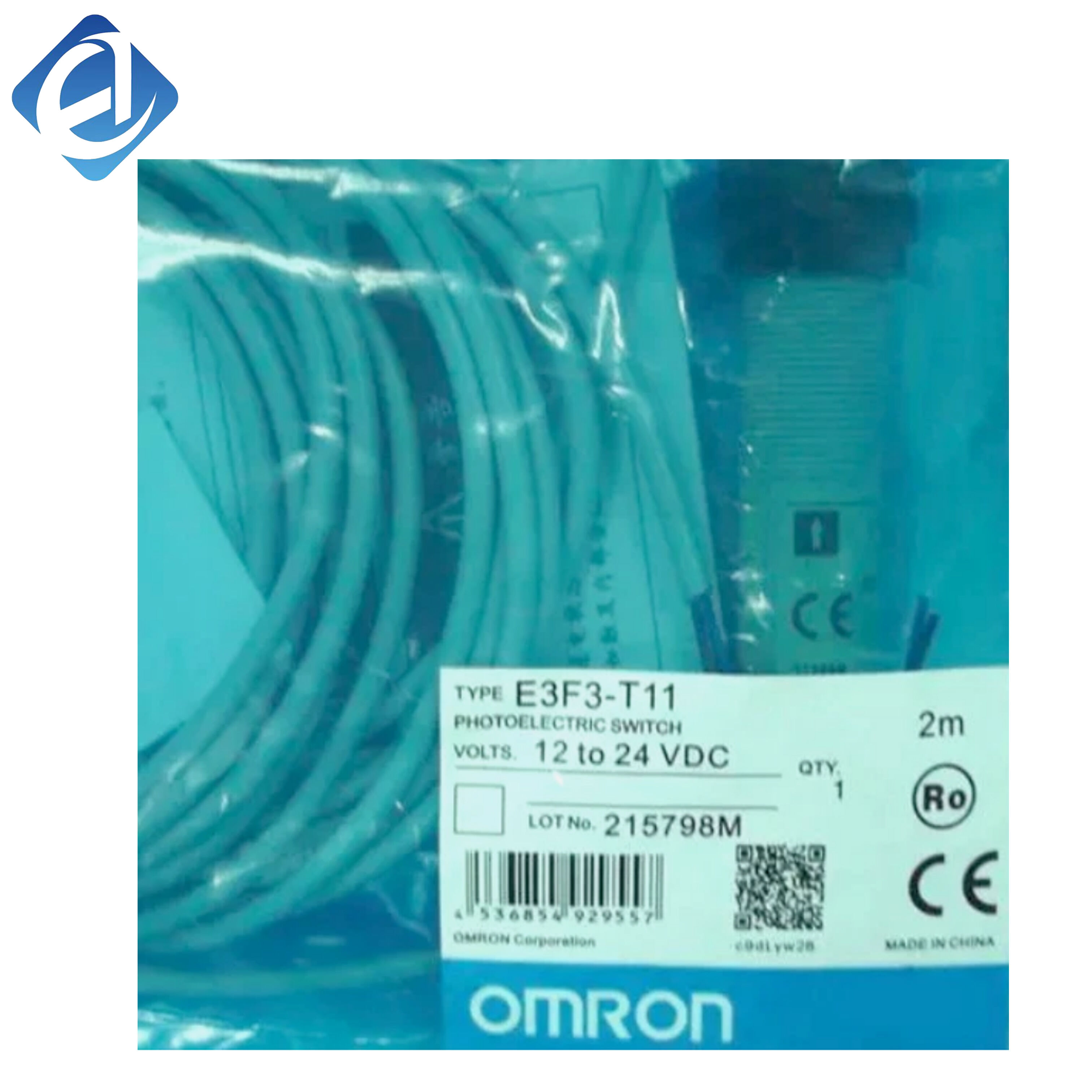 Nový originální průchodový fotoelektrický senzor řady Omron E3F3-T11, používaný pro detekci předmětů, počítání výrobků a indukci polohy v průmyslových automatizačních zařízeních.