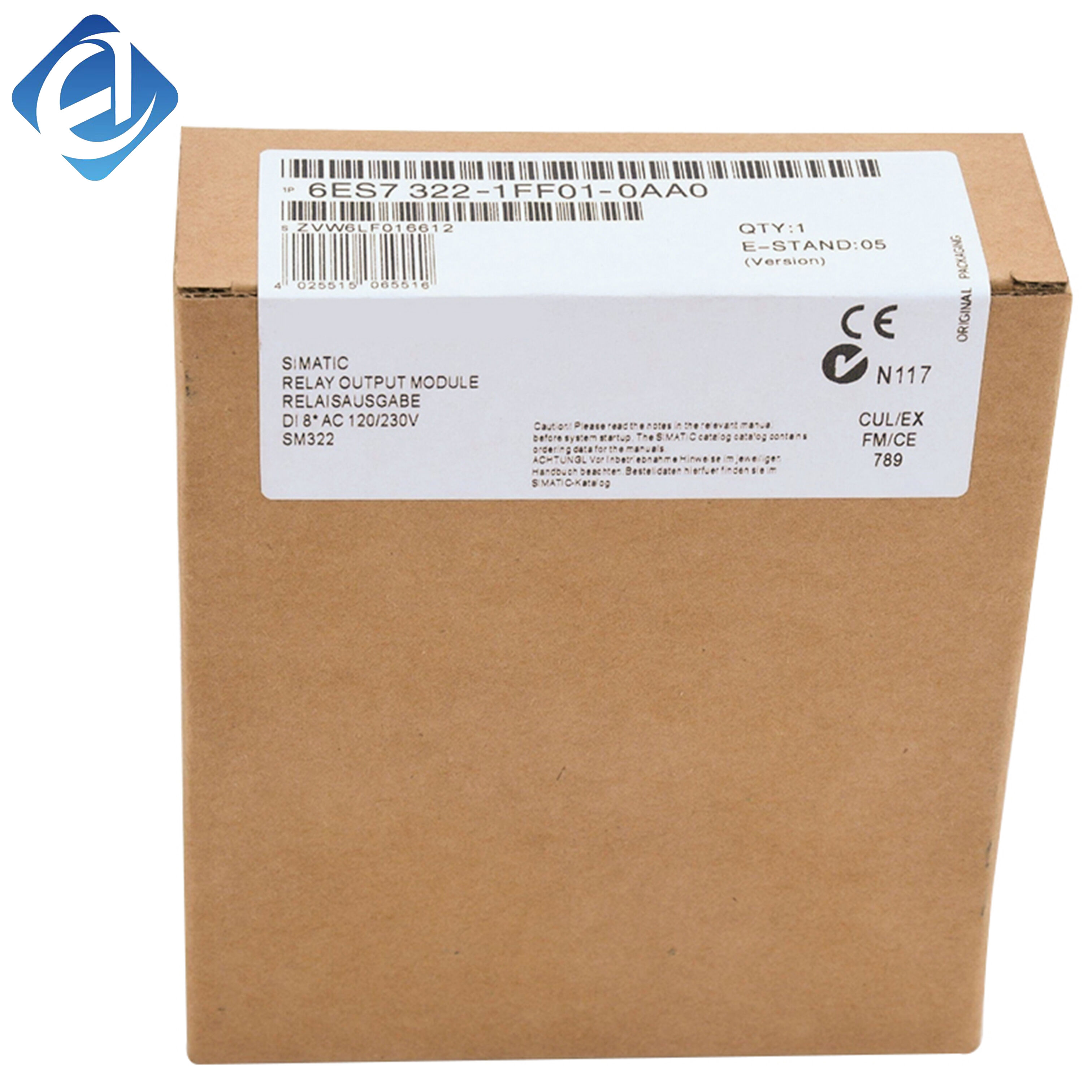 New Original 6ES7 322-1FF01-0AA0 6ES7322-1FF01-0AA0 digital output module for Siemens SIMATIC S7-300 series PLC. 8-channel relay output, galvanic isolation, wide load compatibility, with overcurrent protection. Used to control contactors