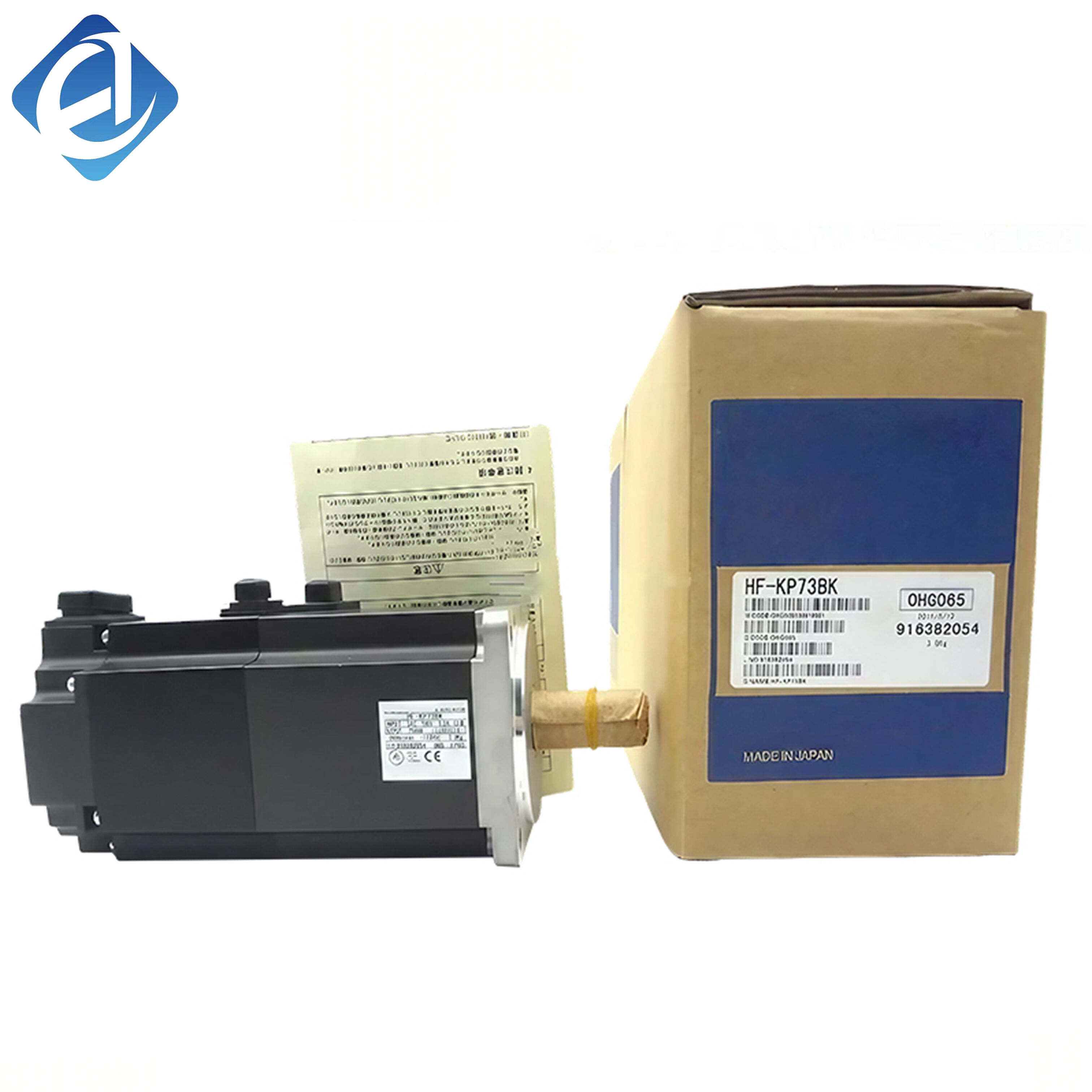 New Original HF-KP73BK MELSERVO-J3 series AC servo motor with 750W power and brake design. It features low inertia, high precision positioning and fast response performance, equipped with standard encoder