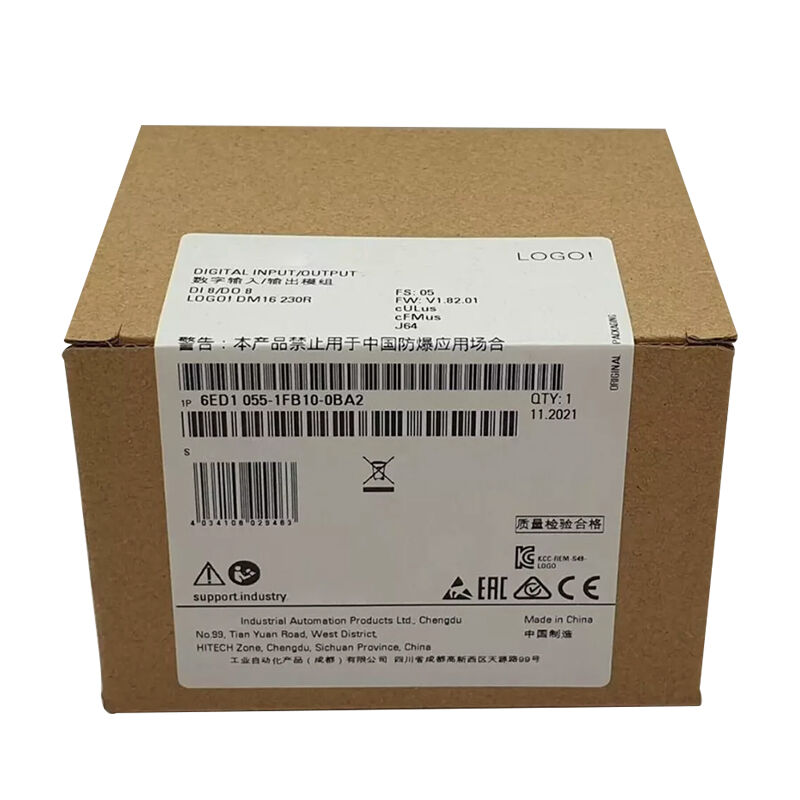 New Original 6ED1 055-1FB10-0BA2 6ED1055-1FB10-0BA2 Siemens 6ED1055-1FB10-0BA2, LOGO! DM16 230R expansion module for LOGO! 8/8.2 PLC systems. Used for industrial automation I/O expansion. Features 8DI/8DO relay outputs, 230V AC/DC supply