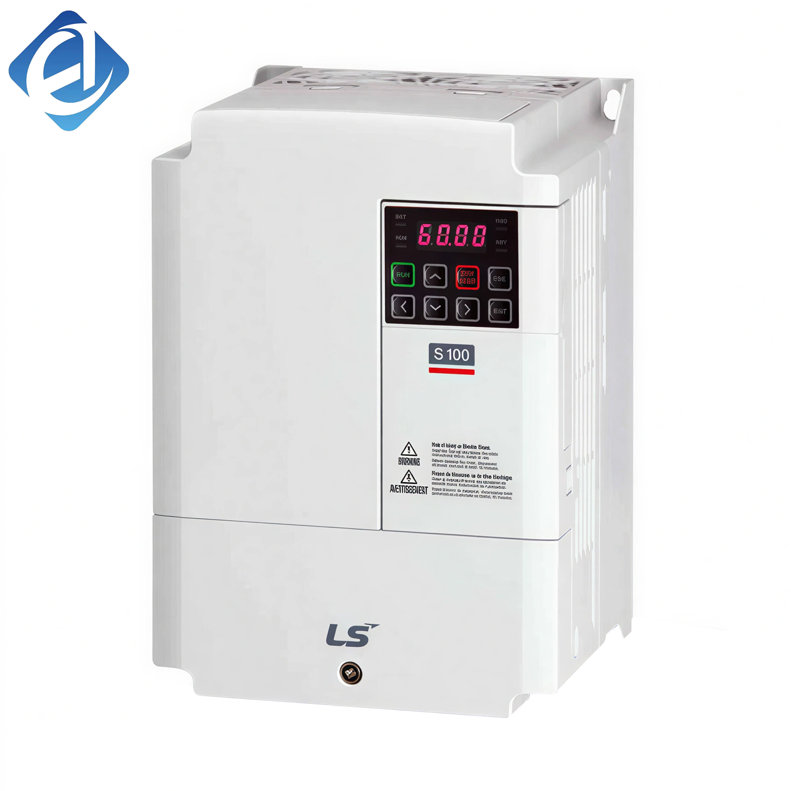 New Original LSLV0220S100-4EONNM S100 series 22kW three-phase compact inverter. It supports V/F and sensorless vector control, built-in multiple safety protection and high operation stability. Compact structure