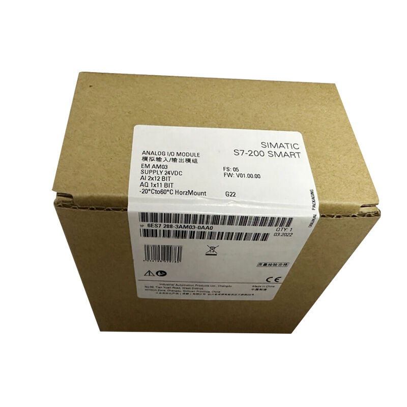 New Original 6ES7288-3AM03-0AA0 6ES7 288-3AM03-0AA0 analog I/O module for Siemens SIMATIC S7-200 SMART PLC. Combines analog input and output channels with high precision and electrical isolation. Ideal for small automation systems to process temperature,