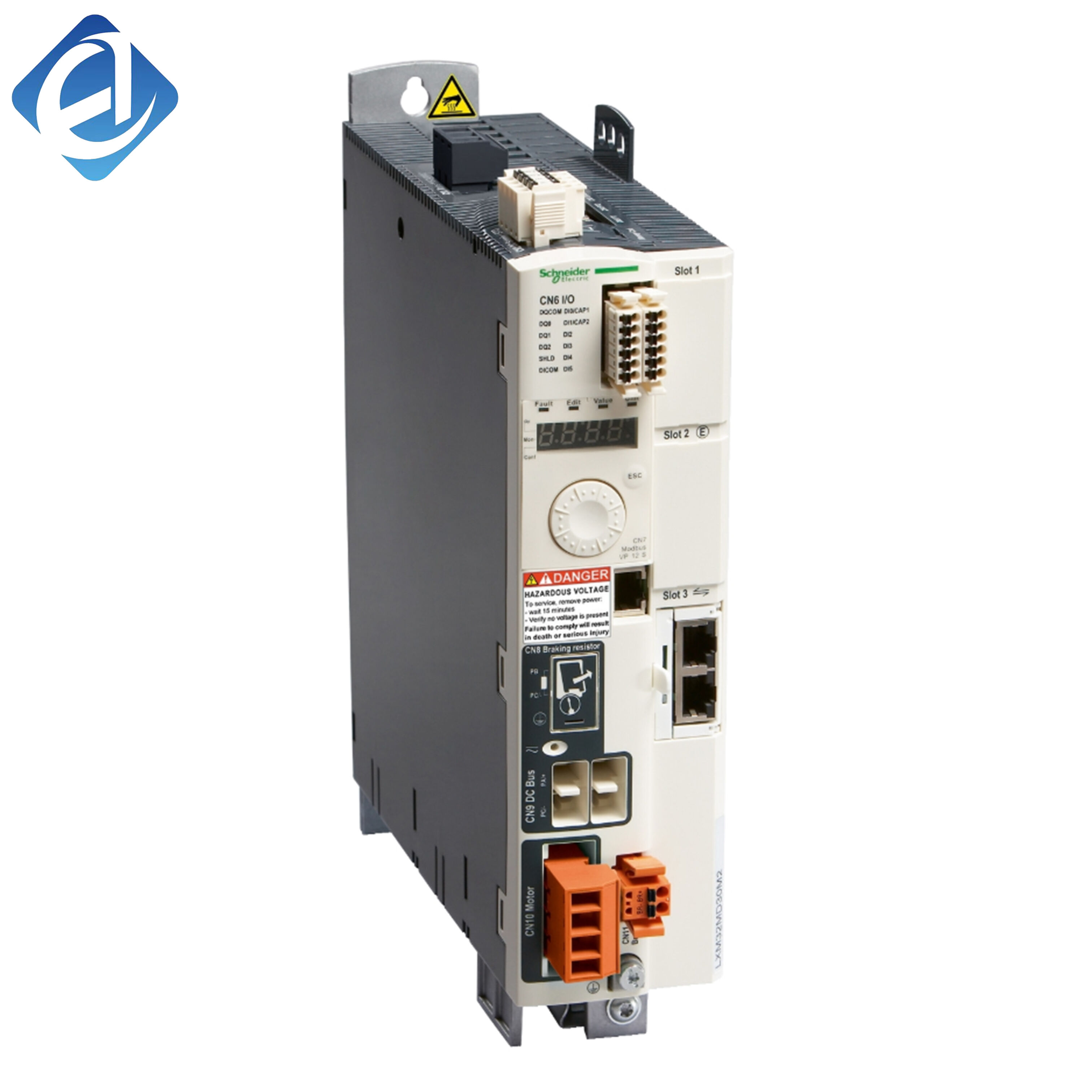 درایو سروو سری لکسیوم ۳۲ شناider مدل LXM32MD18M2، نو و در بسته اصلی بسته‌بندی‌شده. توان ۰٫۵ تا ۱ کیلووات، ورودی تک‌فاز ۱۱۵/۲۳۰ ولت، جریان نامی ۶ آمپر، فیلتر EMC داخلی و پورت‌های ارتباطی چندگانه. طراحی فشرده و کنترل دقیق حرکت.