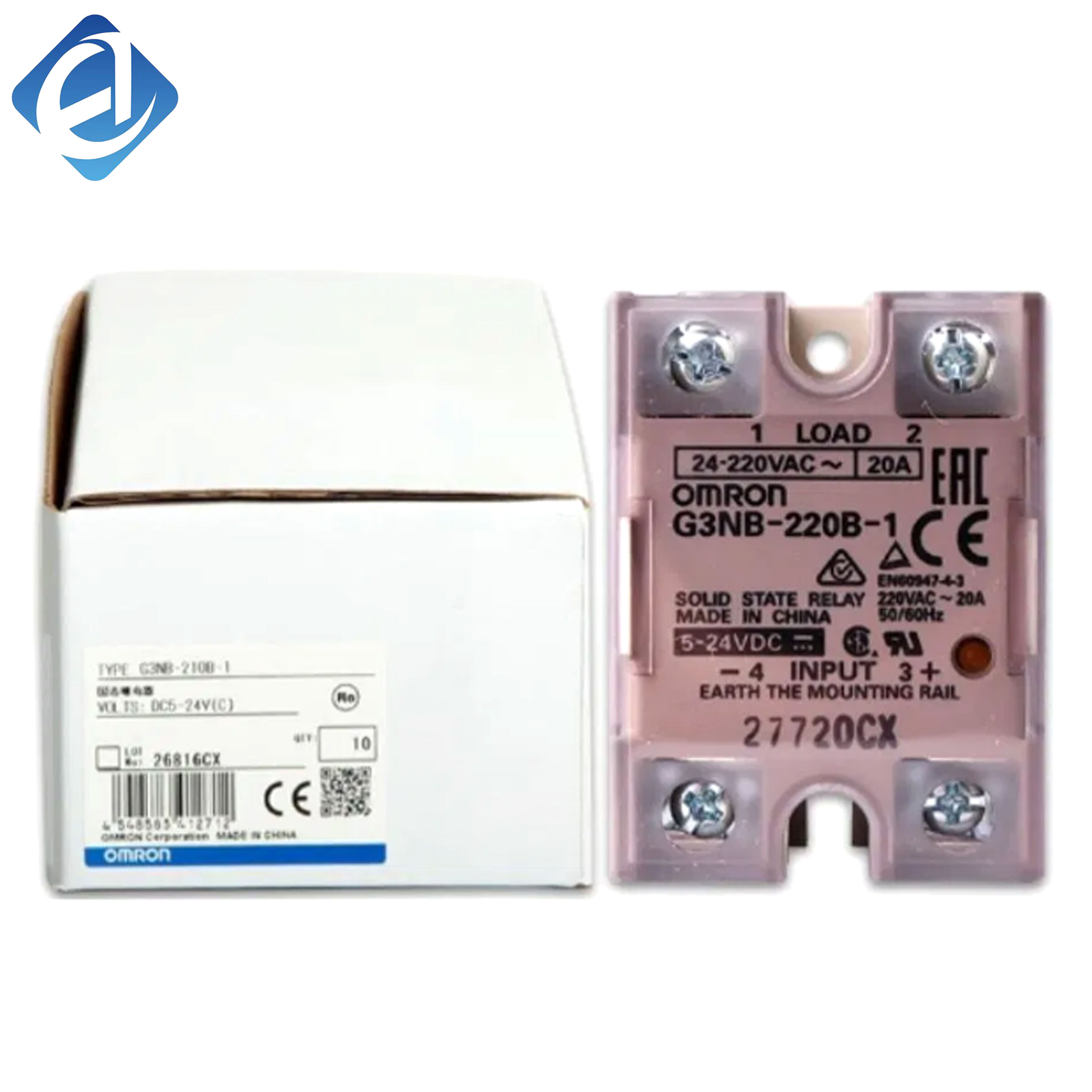 Rơ-le bán dẫn gốc mới của Omron, dòng G3NB-220B-1. Sản phẩm không có mài mòn tiếp điểm, vận hành êm ái và có khả năng tải cao. Ổn định trong thời gian dài, được ứng dụng rộng rãi trong điều khiển đóng/ngắt nguồn điện cho thiết bị sưởi, chiếu sáng và thiết bị công nghiệp.