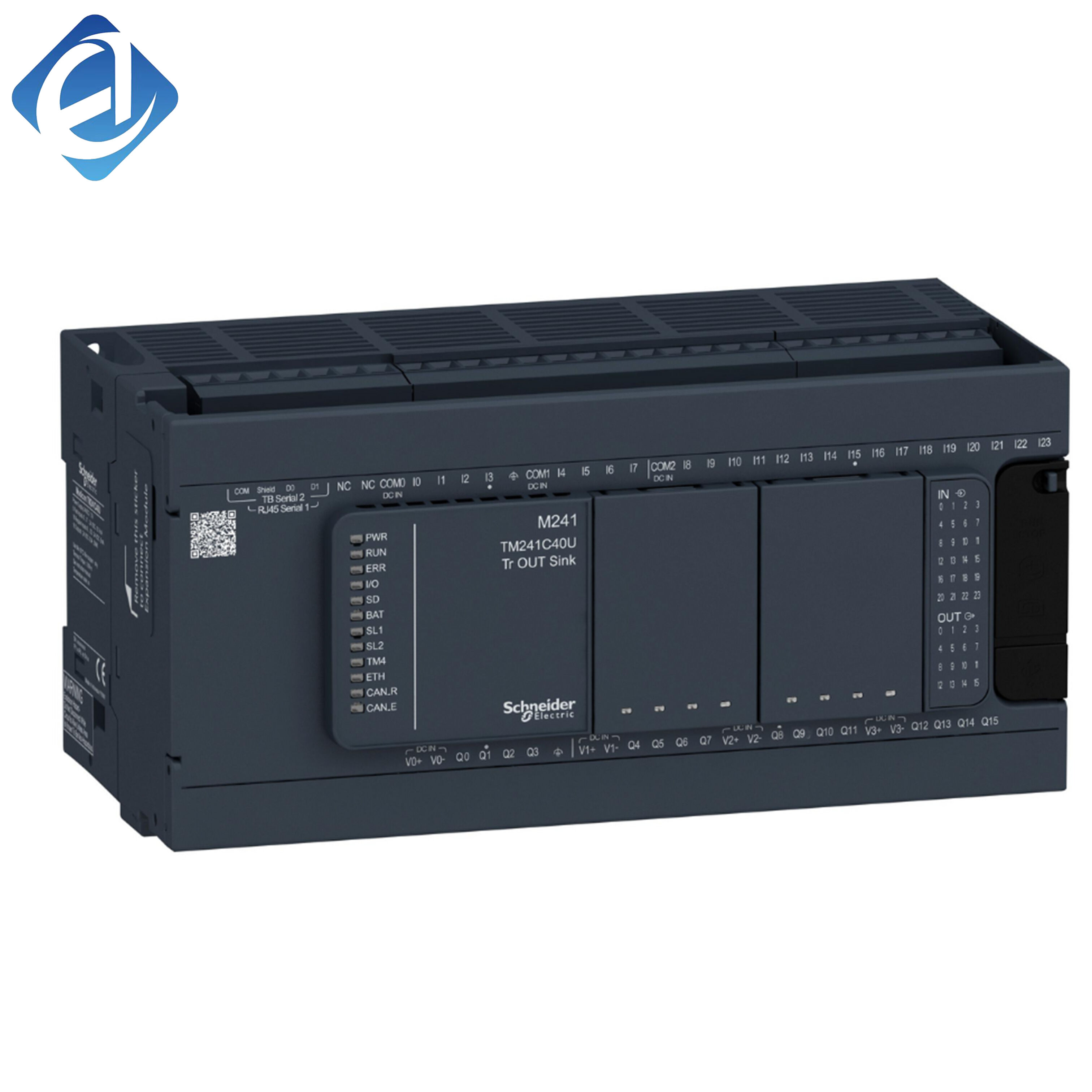 New Original TM241C40U Modicon TM241 PLC. 40 transistor I/O points, high-speed pulse control, multi-protocol communication, stable logic operation & easy expansion, suitable for conveyor equipment