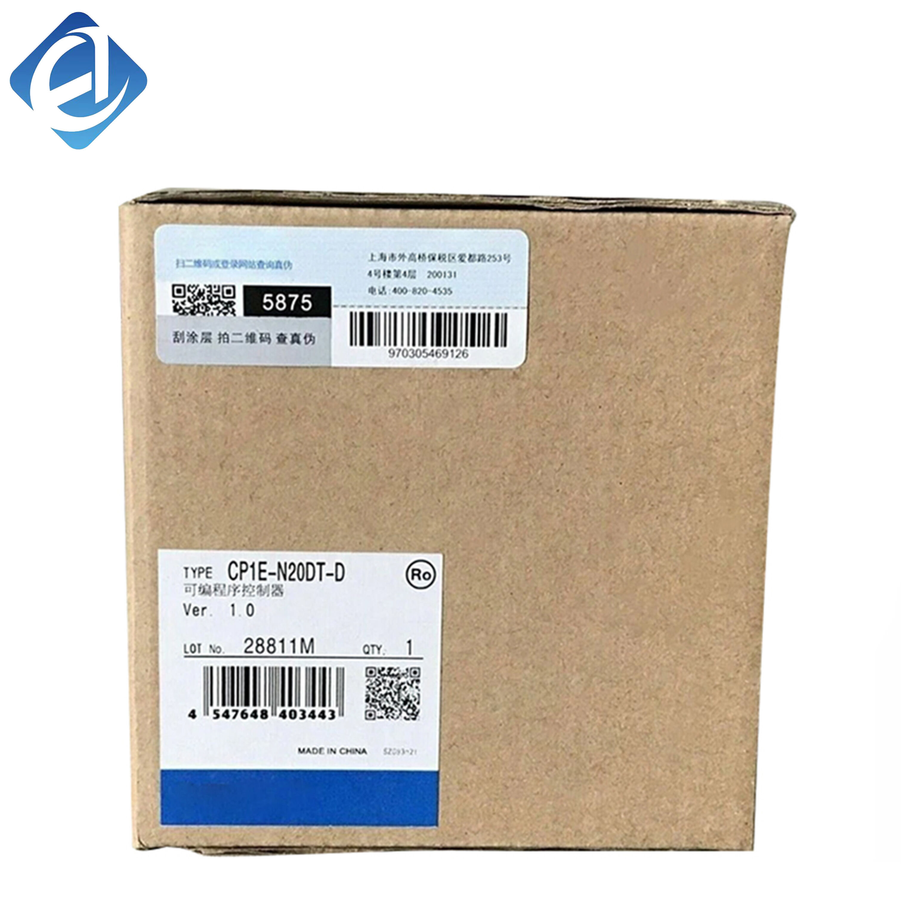 Nuovo PLC compatto Omron serie CP1E, originale. 20 punti I/O, uscita a transistor, alimentazione in corrente continua, elaborazione ad alta velocità, programmazione semplice e funzionamento stabile. Dotato di funzione di comunicazione comoda. Ampia diffusione nell’automazione di piccoli impianti e nelle linee di montaggio.