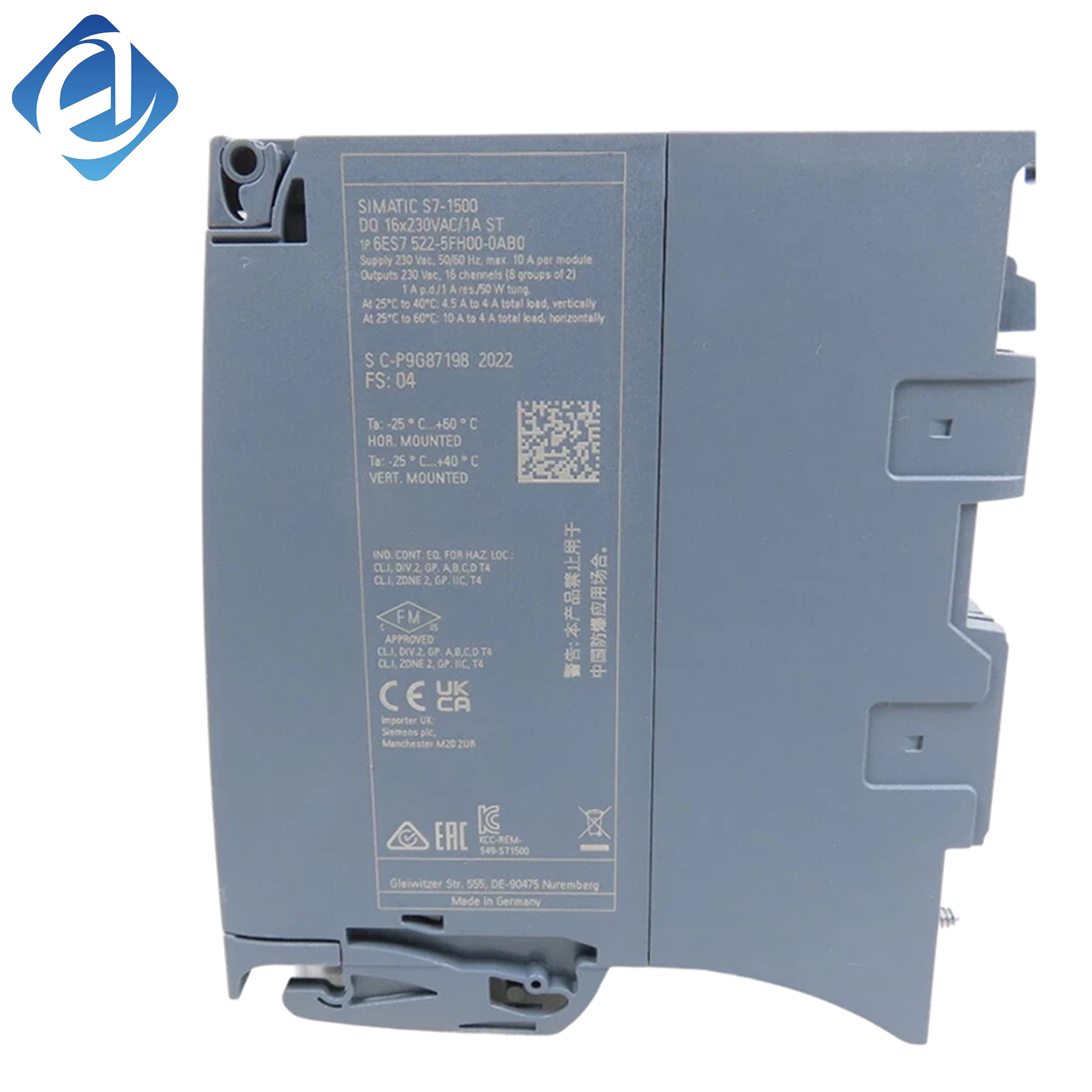 New Original 6ES7 522-5FH00-0AB0 6ES7522-5FH00-0AB0 digital output module for Siemens SIMATIC S7-1500 PLC series. 16-channel 24V DC output, opto-isolated, with short-circuit and overload protection. Compact design, high switching performance