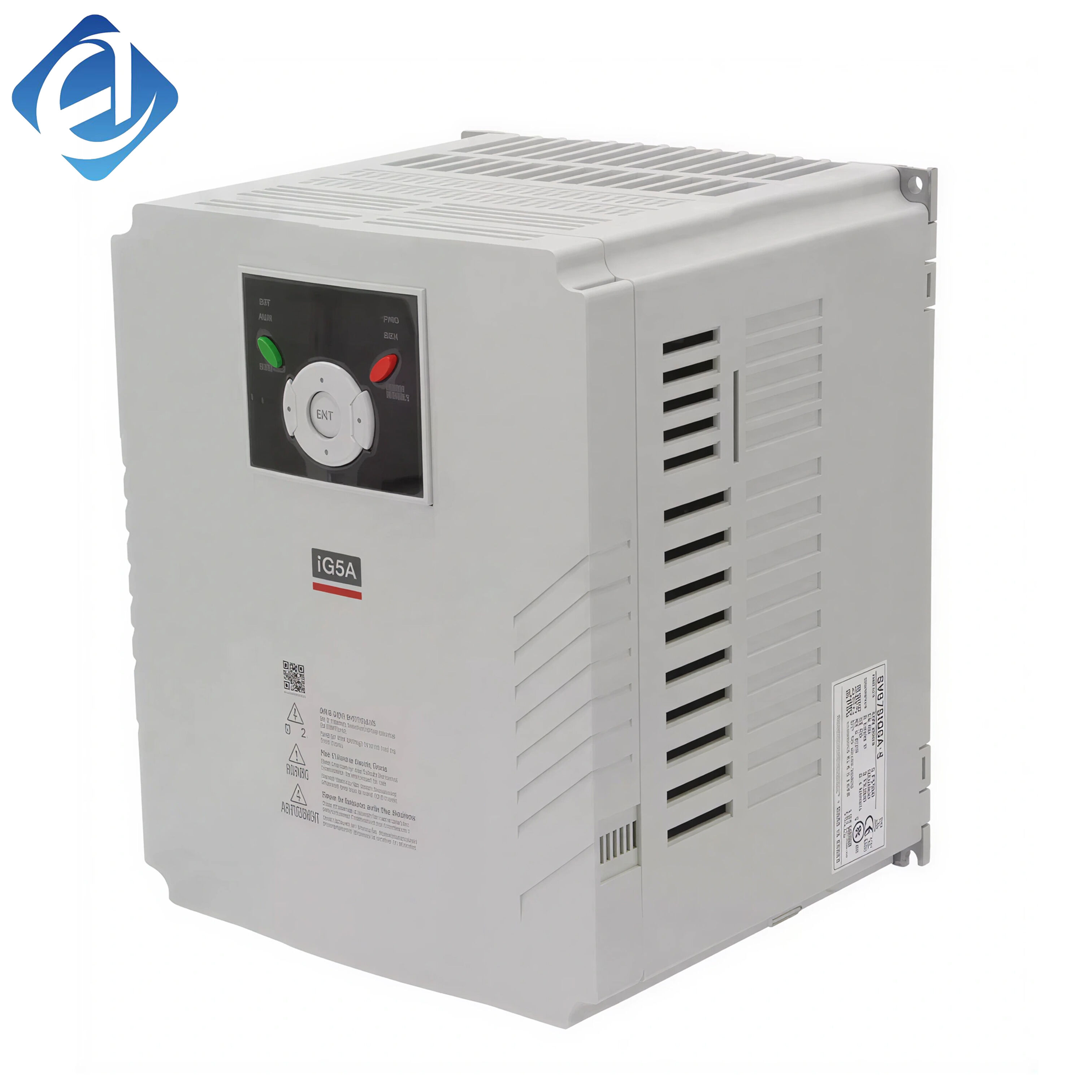 Brand New Original Unopened SV075IG5A-4 IG5A series 7.5kW three-phase inverter. It adopts V/F control mode with complete overcurrent, overvoltage and overload protection. Compact design, low noise and stable operation, easy parameter configuration