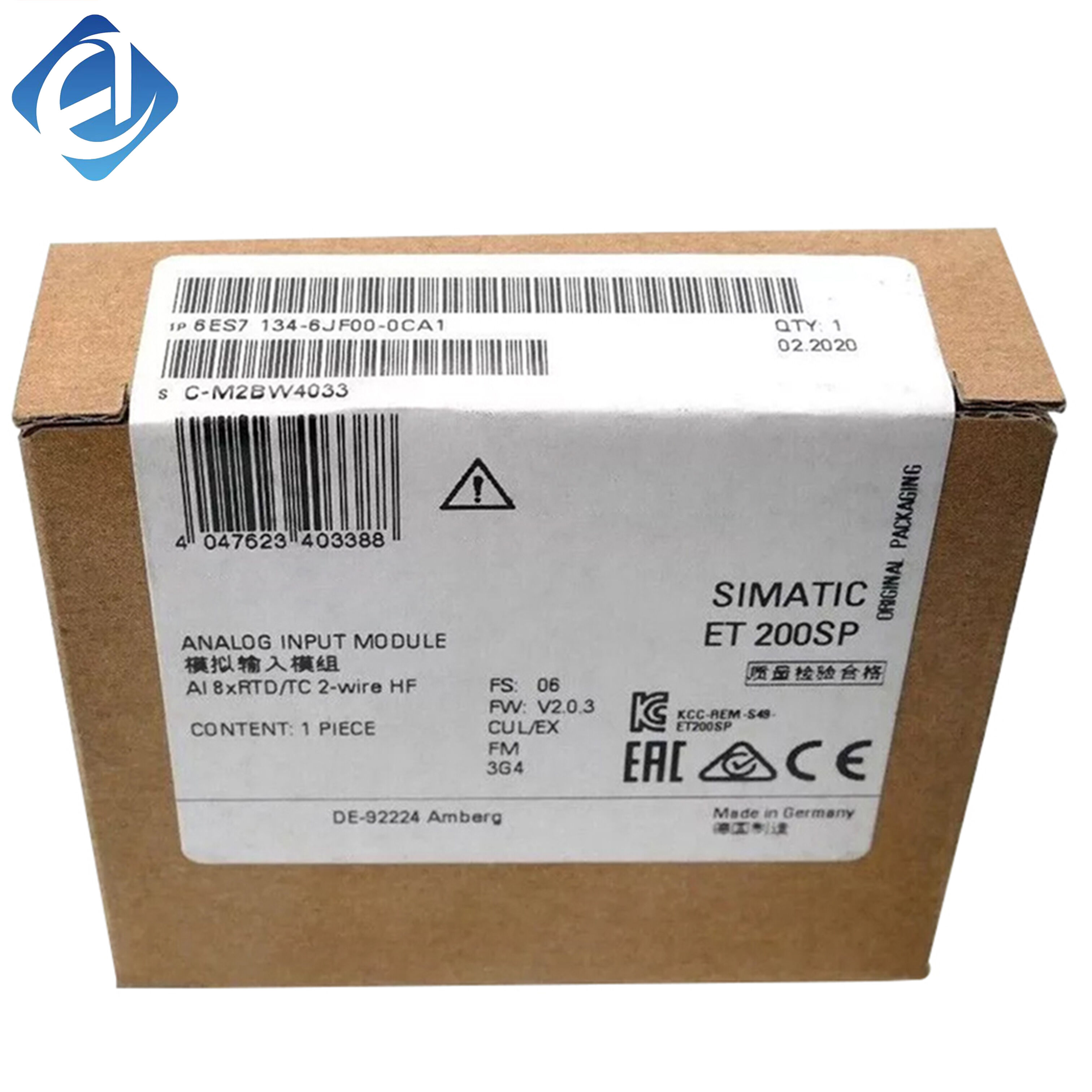New Original 6ES7134-6JF00-0CA1 6es71346jf000ca1 ET200S Analog Input Module Stock in Warehouse