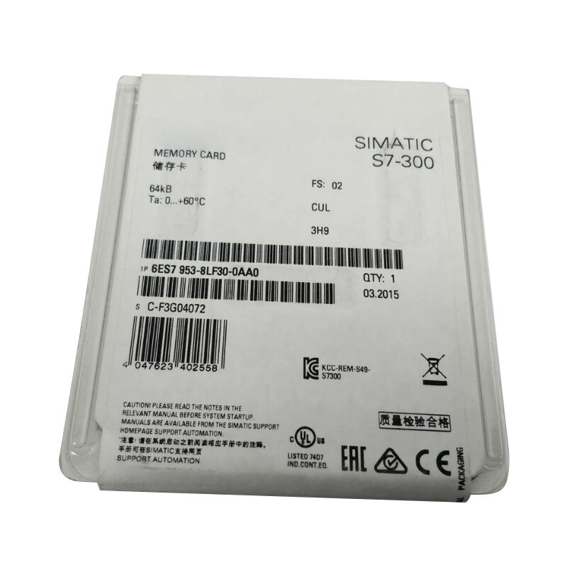 New Original 6ES7 953-8LF30-0AA0 6ES7953-8LF30-0AA0 Siemens 6ES7 953-8LF30-0AA0, SIMATIC S7 Micro Memory Card (MMC). For S7-300/C7/ET 200 PLC systems. Stores programs & data; 64KB NVFlash, 3.3V, industrial-grade, non-volatile, 
