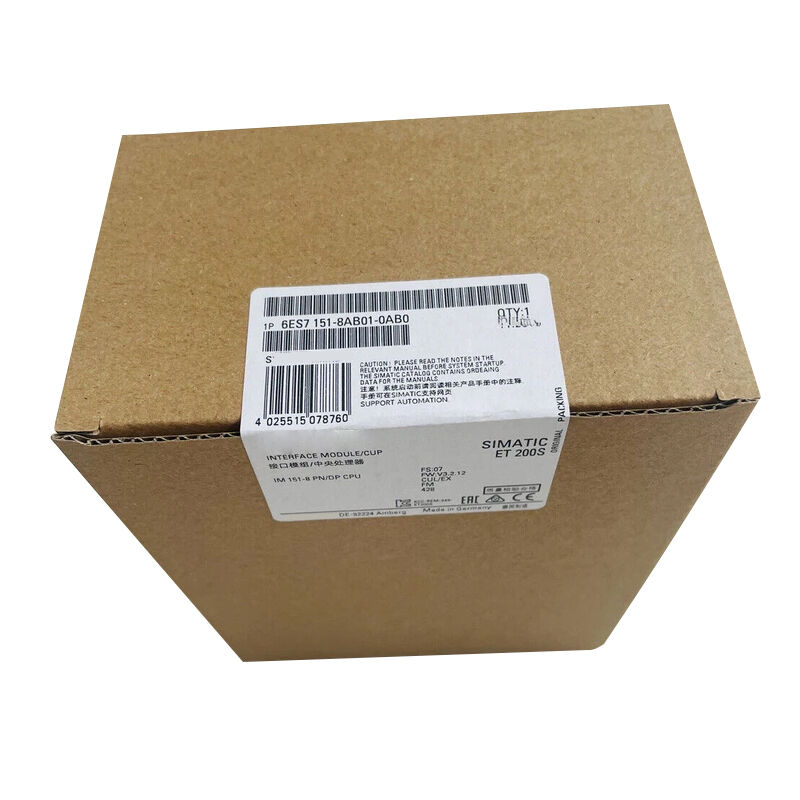 New Original 6ES7 151-8AB01-0AB0 6ES7151-8AB01-0AB0 IM151-8 CPU interface module for Siemens SIMATIC ET200S series, supports PROFINET IO, integrates logic control and communication, with fast processing and high stability.