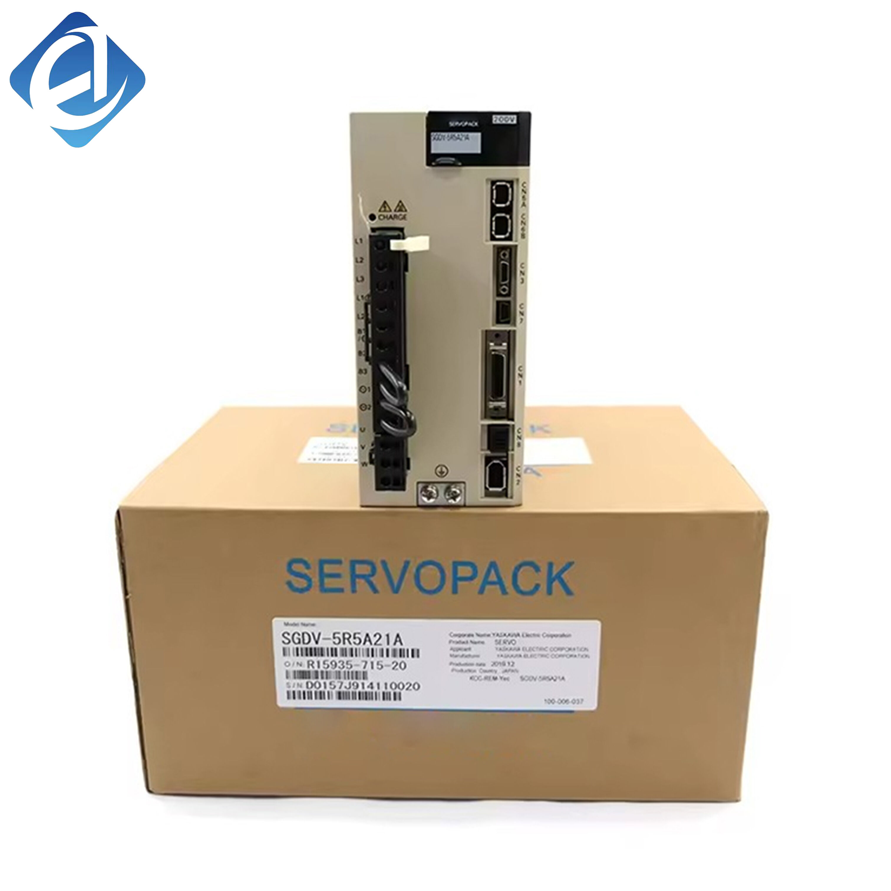 New Original SGDV-5R5A01A Yaskawa Sigma V SGDV series servo drive, matched with servo motors for precise position, speed and torque control in industrial automation motion control systems.