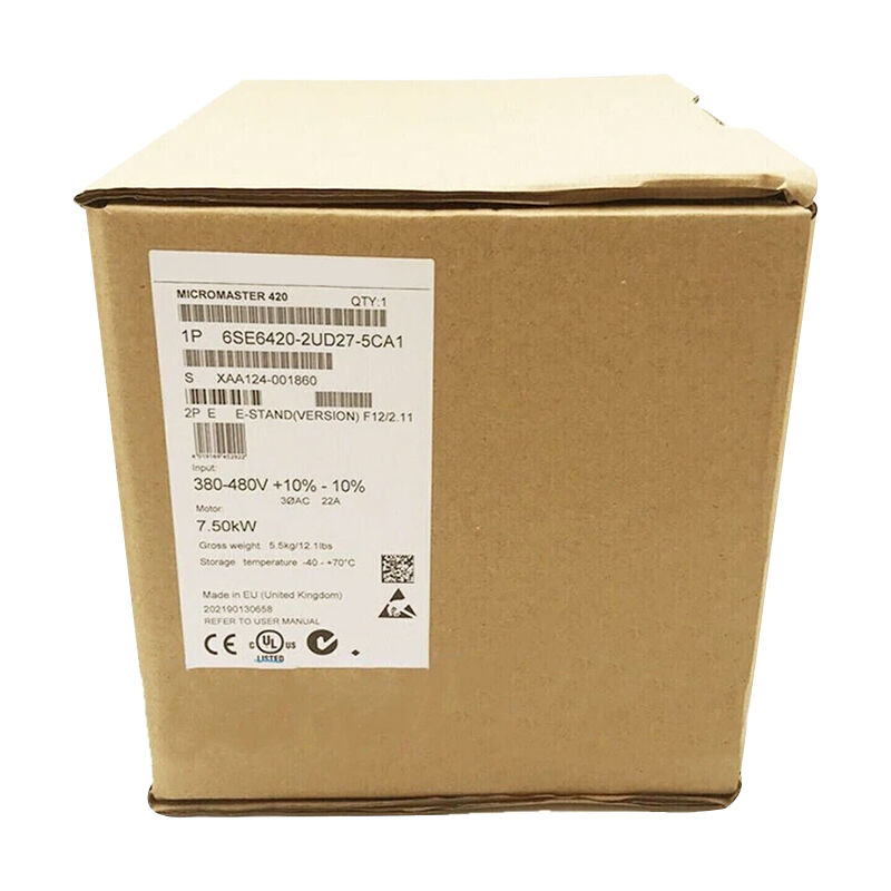 New Original 6SE6420-2UD27-5CA1 6SE6420-2UD27-5CA1 MICROMASTER 420 inverter. For 3-phase 380–480V input, 7.5kW motor speed control, compact structure, reliable operation, multiple protection functions, ideal for pumps, fans