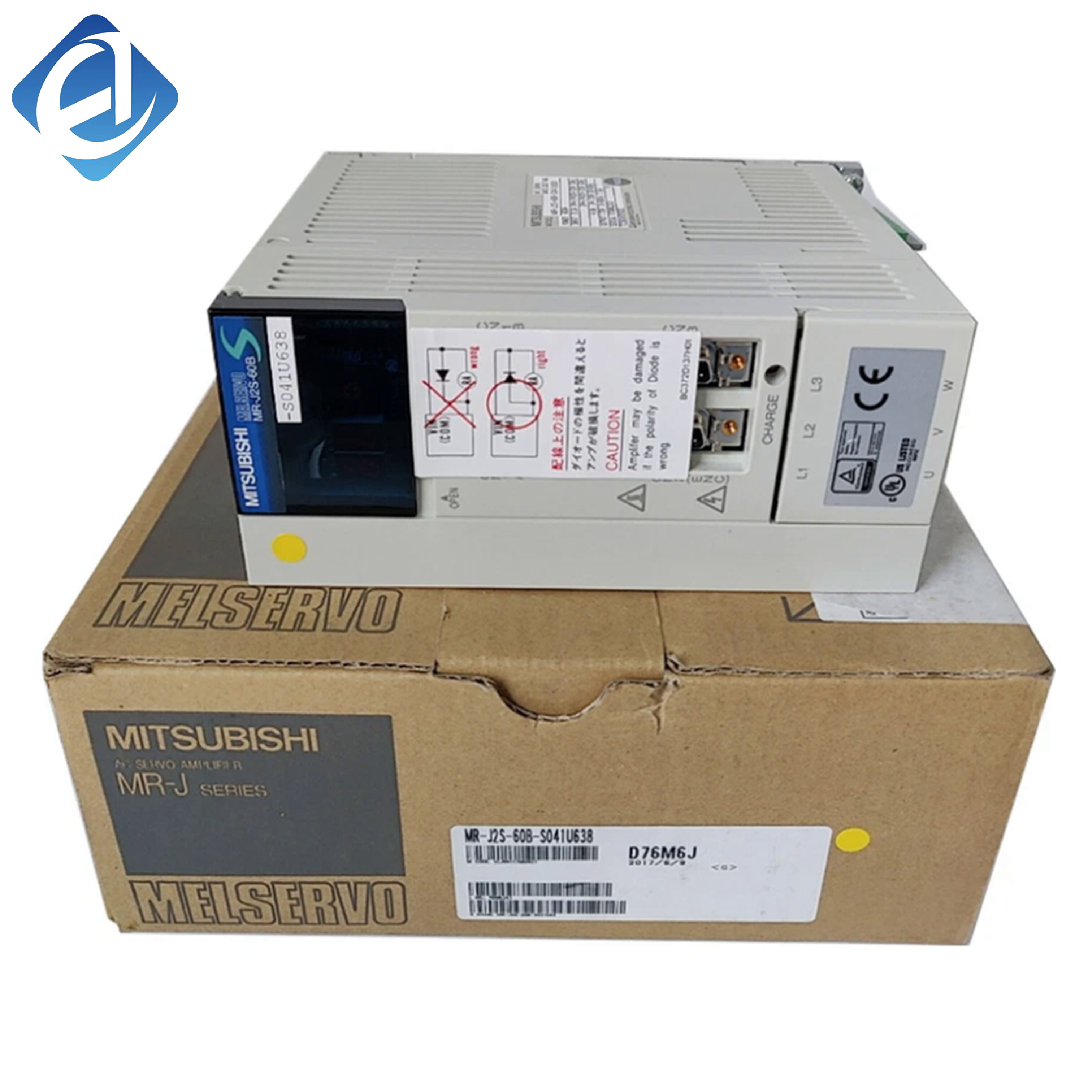 Új, eredeti MR-J2S-100B-S041U638 MELSERVO J2S sorozatú váltakozóáramú szervohajtás, 1 kW névleges teljesítménnyel, 200–230 V AC bemenettel, SSCNET kommunikációval, többfunkciós védőrendszerrel. Támogatja a pozíció-, sebesség- és nyomatékvezérlést, ipari automatizálási rendszerekben alkalmazható