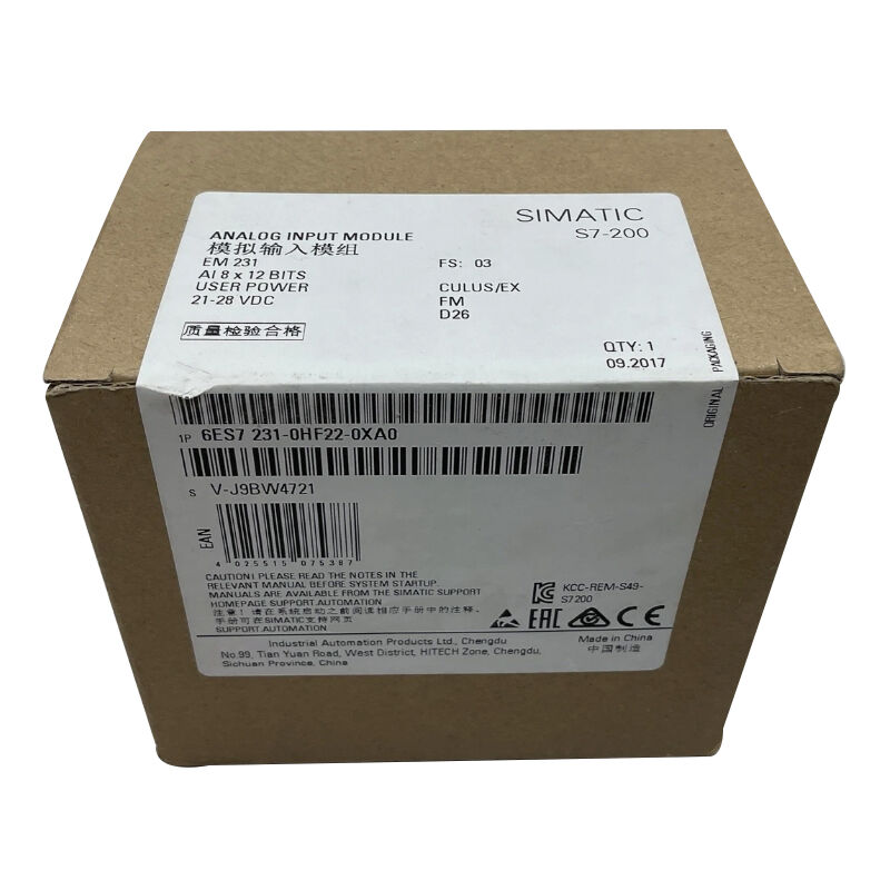 New Original 6ES7 231-0HF22-0XA0 6ES7231-0HF22-0XA0 analog input module for Siemens SIMATIC S7‑200 series PLC. Features 8 analog input channels, high precision signal acquisition, electrical isolation and strong anti-interference performance. 