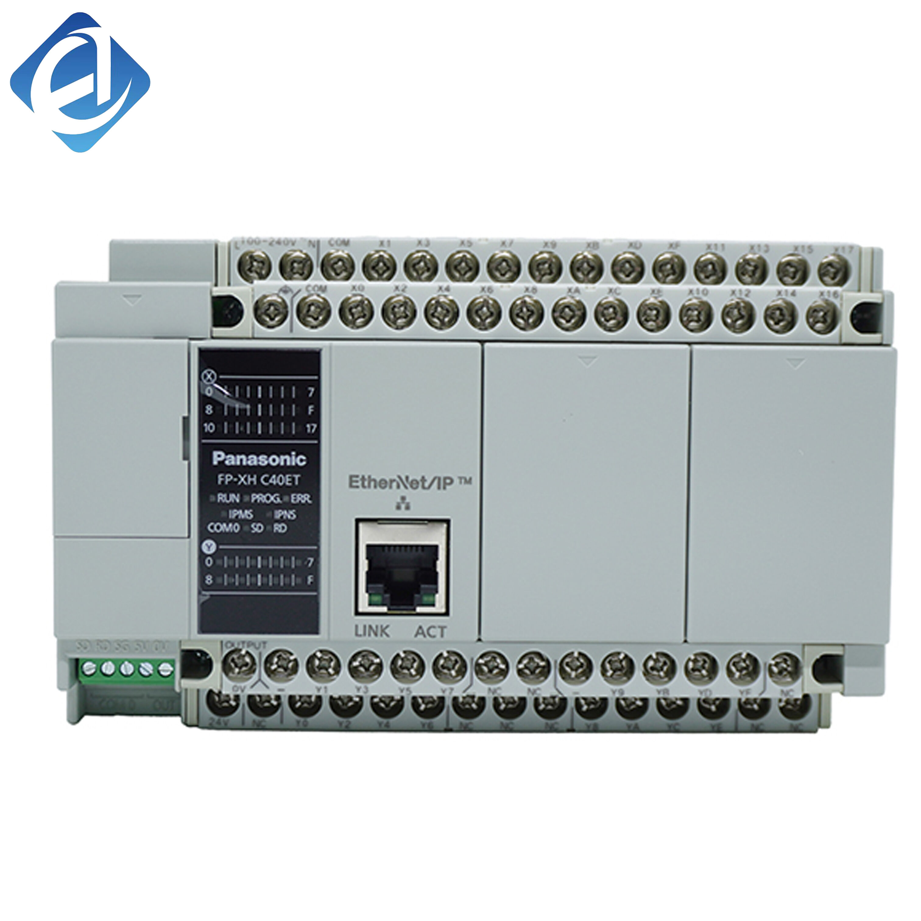 Нов оригинален AFPXHC40ET PLC контролер, серија FP-XH — транзисторски PLC со висока ефикасност, со доволен број на влезно-излезни точки и брз одговор. Овој контролер има стабилна работа, одлична отпорност на сметки и удобно програмирање.