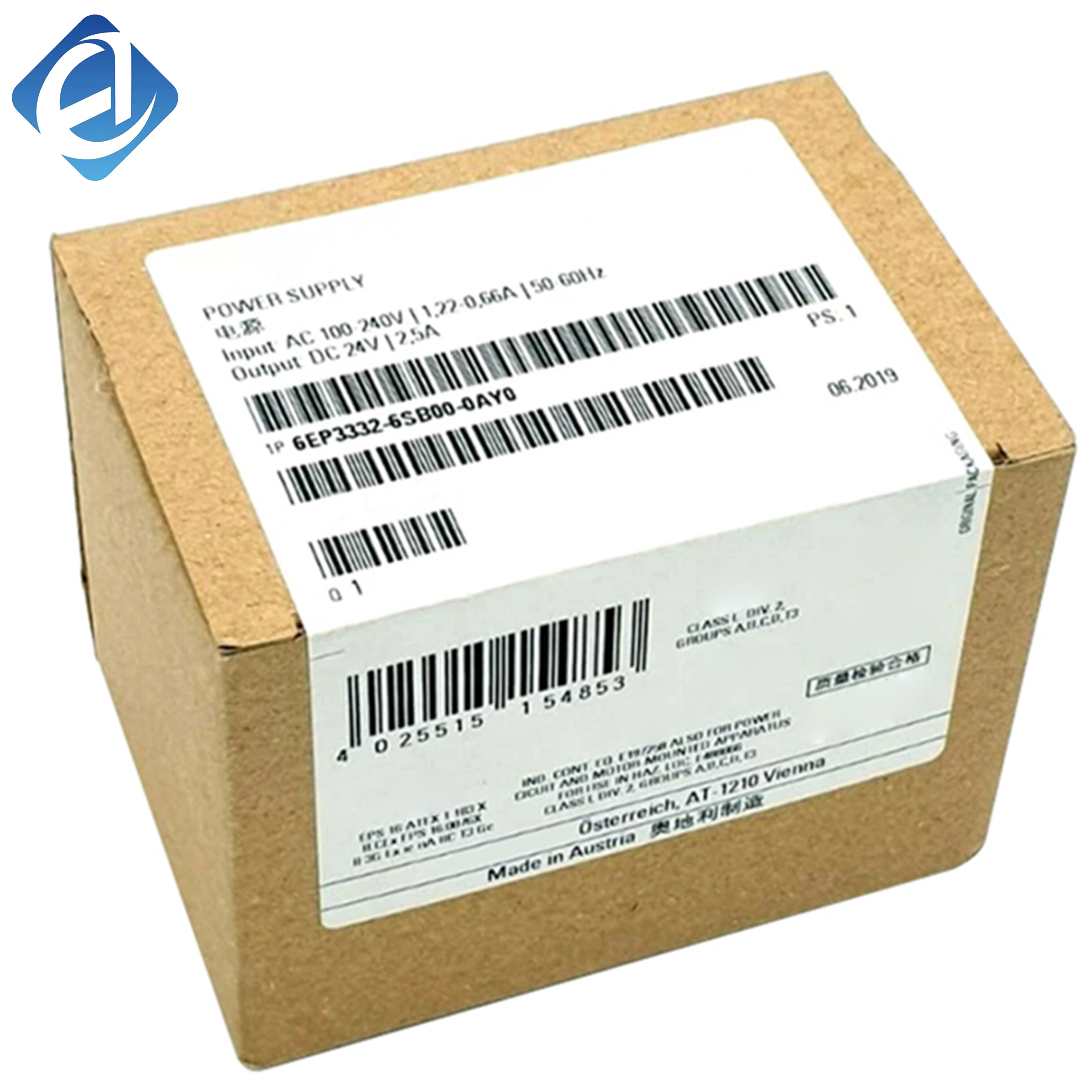 New Original 6EP3332-6SB00-0AY0 SITOP smart 24V/2.5A power supply for industrial control systems. Wide input voltage range, stable DC 24V output, overcurrent/overvoltage/overtemperature protection, high efficiency and low ripple.