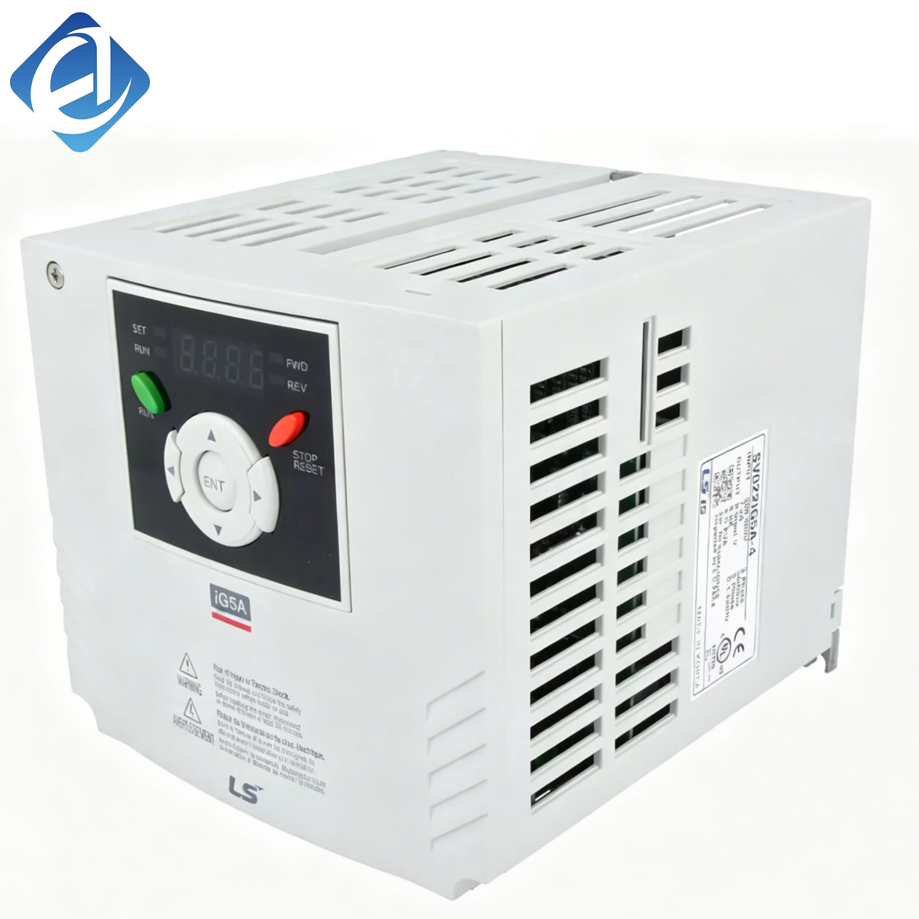 New Original SV022IG5A-4 IG5A series 2.2kW three-phase 380V frequency inverter. It features vector control, wide speed regulation and strong overload capability with complete overcurrent, overvoltage and overheat protection. 