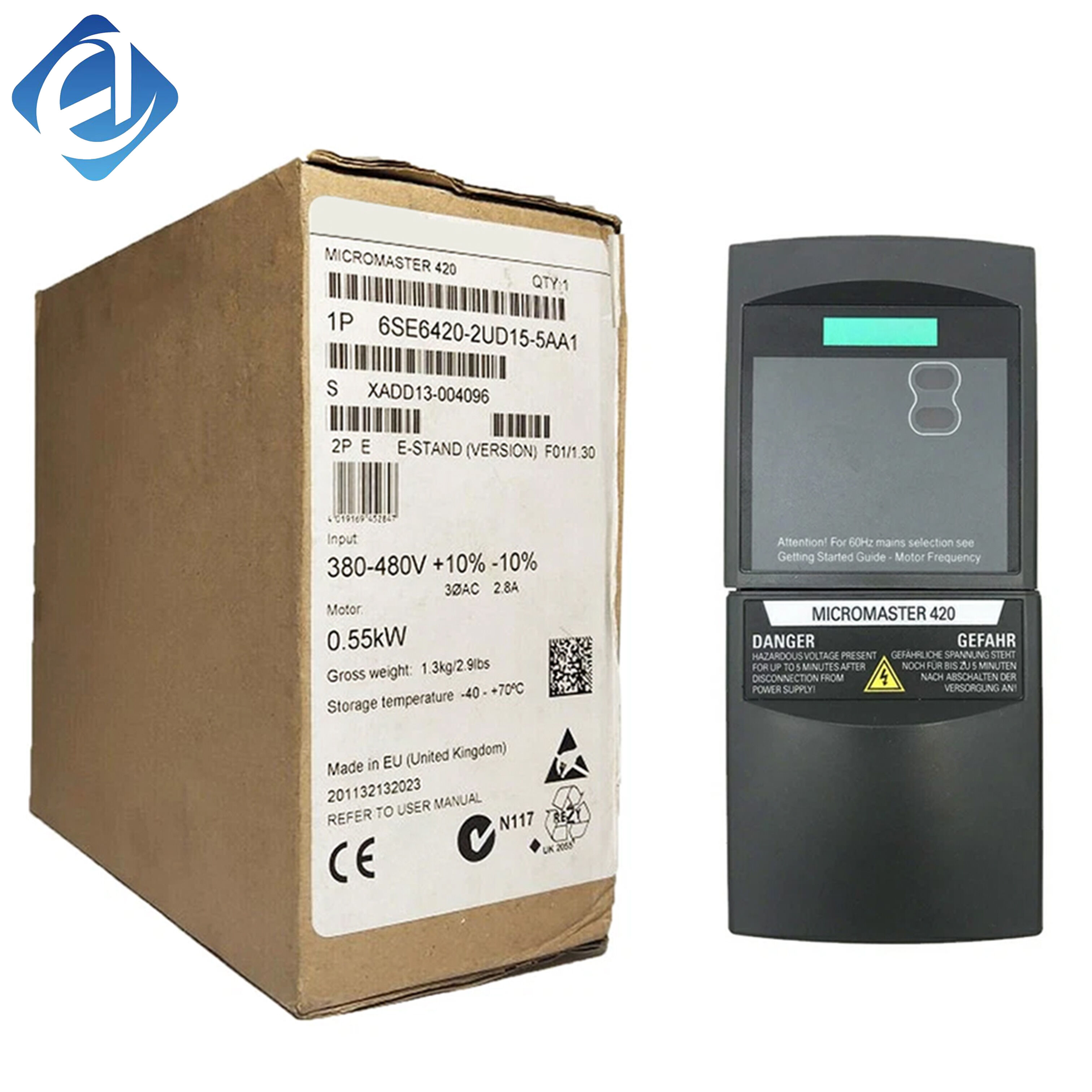 New Original 6SE6420-2UD15-5AA1 MM420 micro inverter, stable low-power motor speed regulation. Compact structure, easy debugging and maintenance, suitable for small fans,