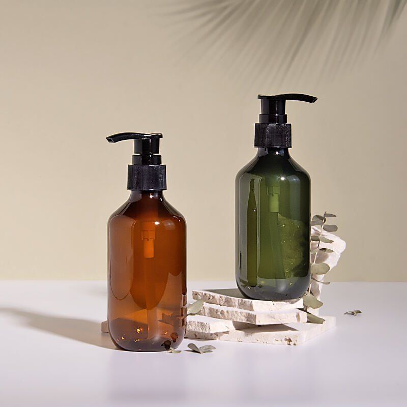 Brown PET 200ml cosmetic skin care lotion bottle with ISO certificate