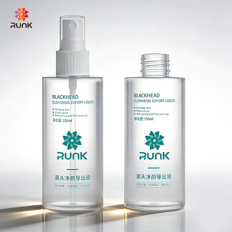 Custom cosmetic packaging mist spray bottle 150ml PET eco-friendly material