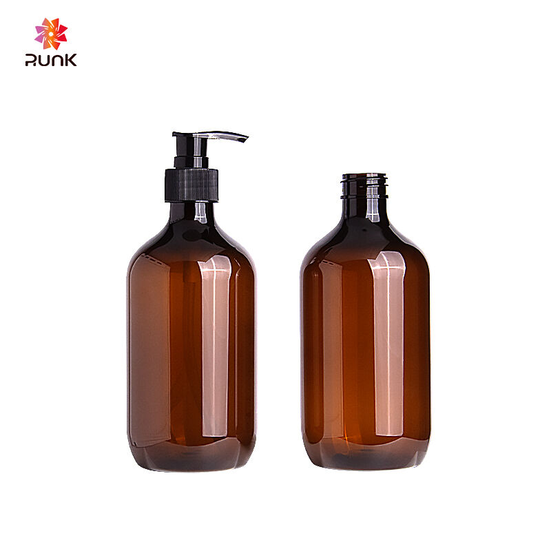 Environmentally friendly Brown transparent hair conditioner packaging bottles