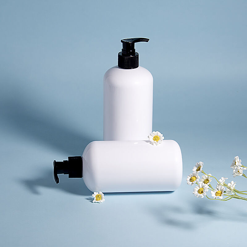 Cute cylindrical shape 500ml shampoo conditioner shower gel bottles for skincare