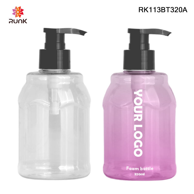 Colored Transparent PET Material Body Lotion Press Pump Head Bottles