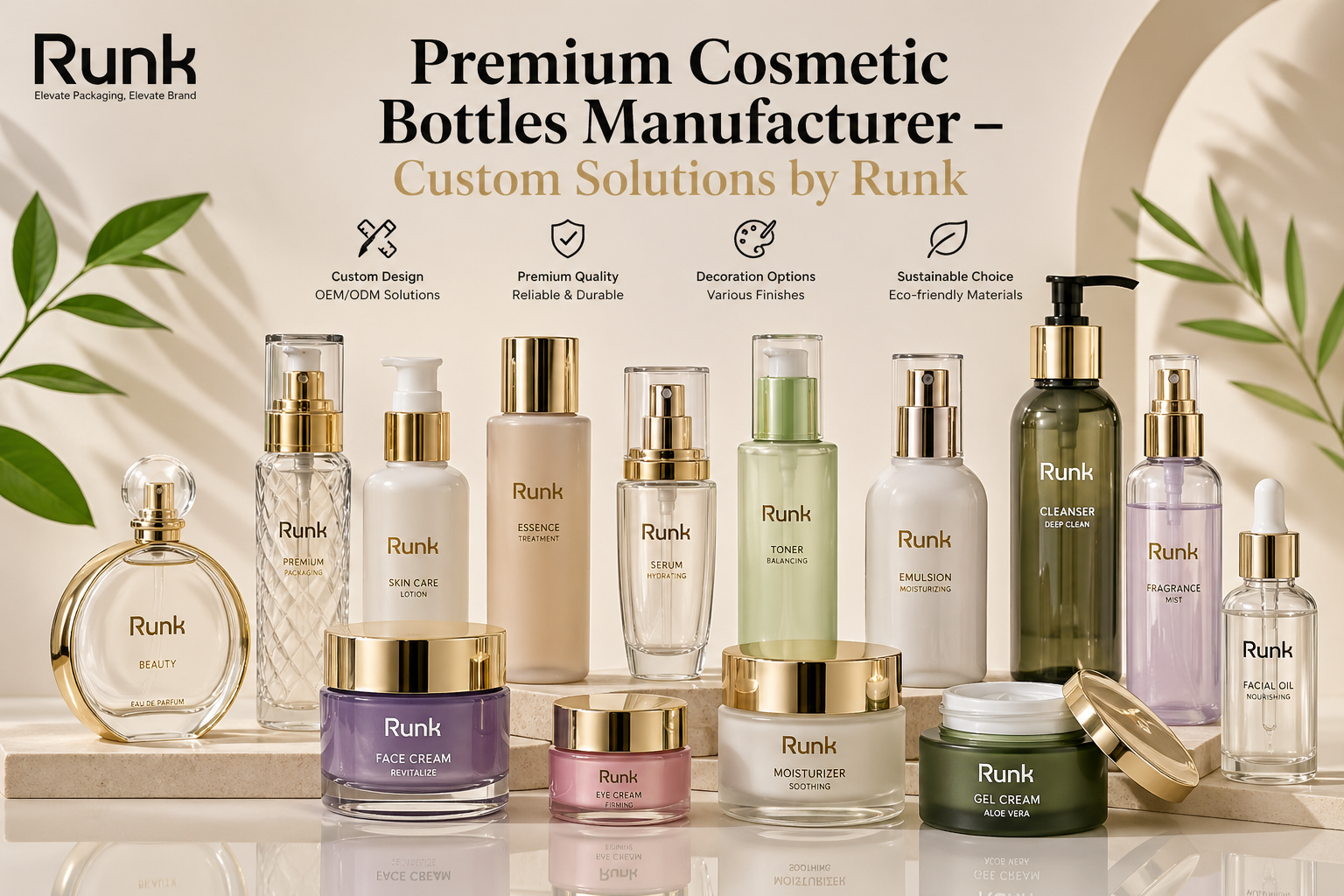 Premium Cosmetic Bottles Manufacturer – Custom Solutions by Runk
