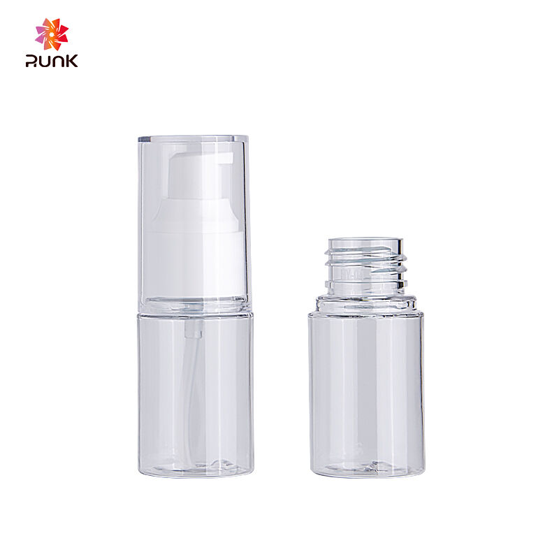30ml small Transparent toner spray bottle PET body with ABS cap