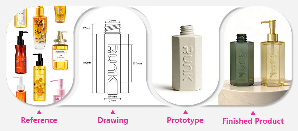Hexagonal Body Oil Bottle