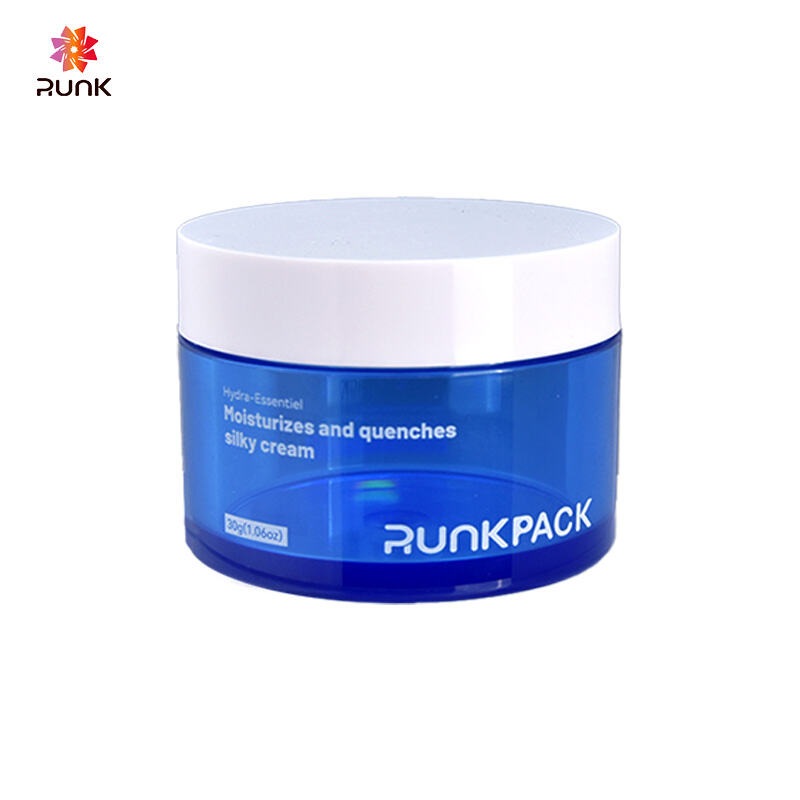 Hot-Stamping Design 50ml Pink and Blue Rotating Cover Cosmetic Jar