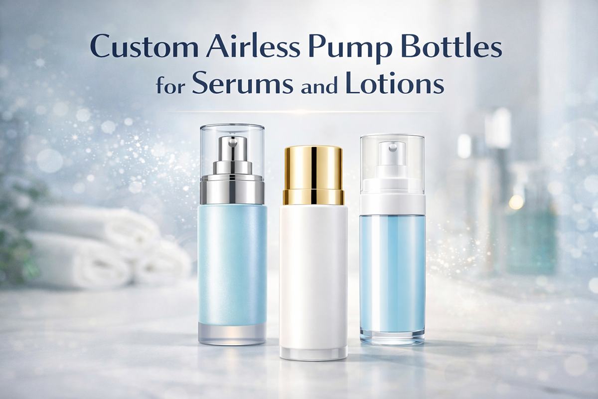 Серум мен лосьондар үшін тапсырыс бойынша ауасыз насос бутылкалары