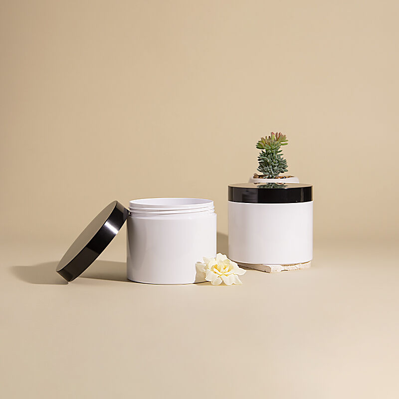 Round pet jar with ABS screw cap 300ml Body cleaning mud film packaging