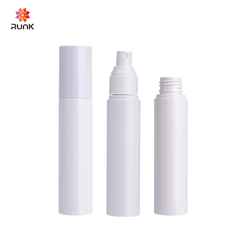 80ml PET White transparent round sunscreen fine spray bottle