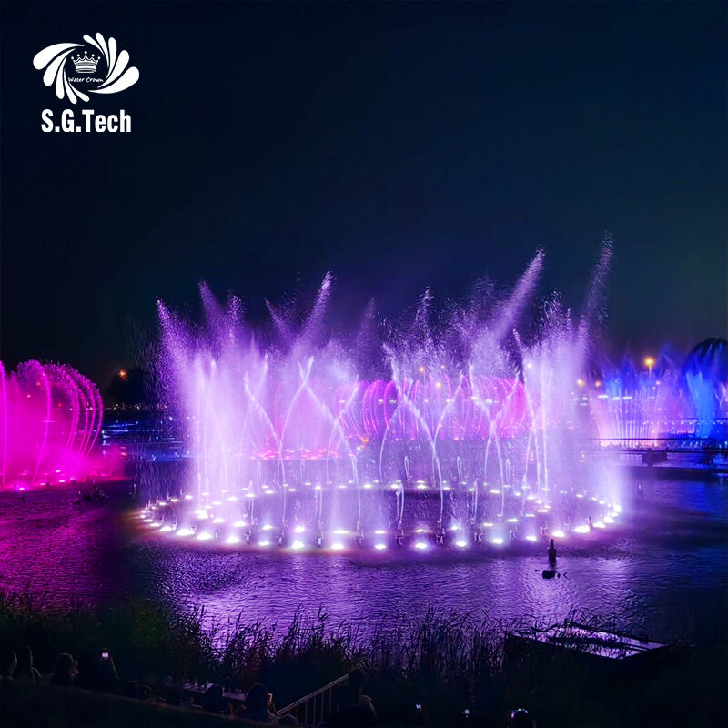 2025 Water Crown Music RGB Fountain Premium Basalt Stone Outdoor Garden Ornament Product DMX Control