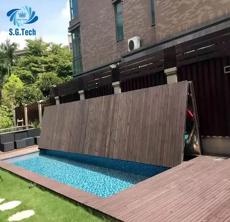 Hochwertige angepasste Wasserkronen fallobere Poolabdeckung Premium Swimmingpool-Abdeckungen & Rollen