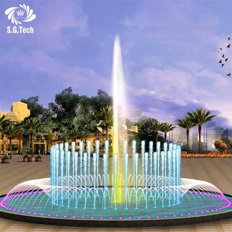 高品質ステンレス鋼PNDテール付きノズル、多様な仕様に対応するウォーターコローネ製造の人造石ガーデン噴水