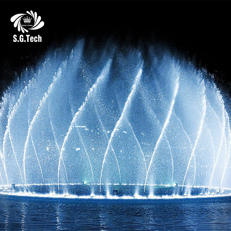 Fabricantes de Fontes de Água Coroa Sistema DMX Personalizado de Grande Porte Fonte em Aço Inoxidável de Estilo Moderno de Alta Qualidade para Jardim Exterior com Música e Dança