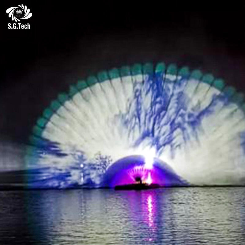 Schermo Multimediale a Cascata d'Acqua Contemporaneo Commerciale in Acciaio Inossidabile Personalizzato 3D Water Crown