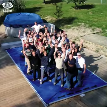 water Crown 2025 Tampa Automática de PVC Impermeável para Piscina Externa Dobrável de Segurança para Piscina Elevada