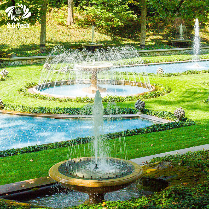 Water Crown Jumping Fountain Elegant Stone Garden Product